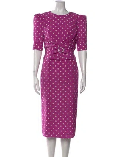 Pre-owned Alessandra Rich Silk Long Dress In Pink