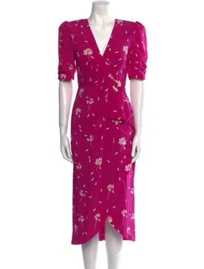 Pre-owned Alessandra Rich Silk Long Dress In Purple