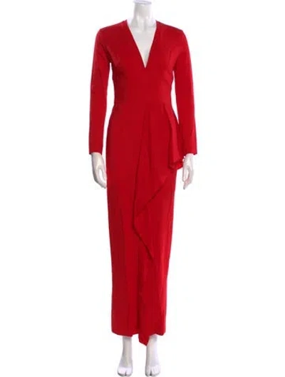 Pre-owned Alessandra Rich Silk Long Dress In Red