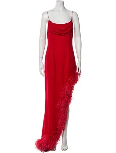 Pre-owned Alessandra Rich Silk Long Dress In Red