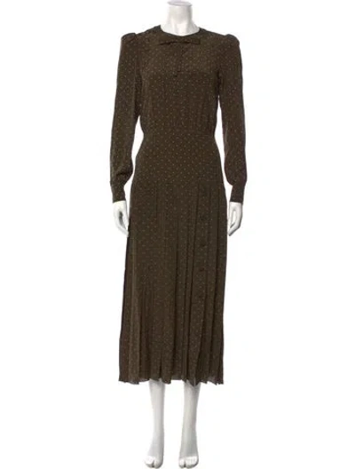 Pre-owned Alessandra Rich Silk Long Dress W/ Tags In Green