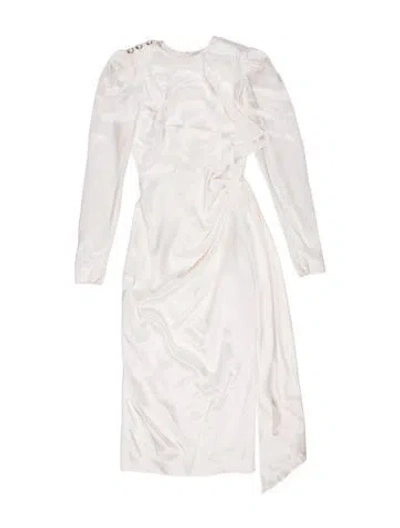 Pre-owned Alessandra Rich Silk Long Dress W/ Tags In Neutral