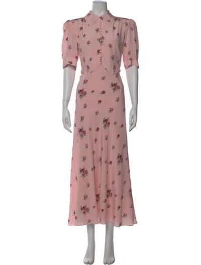 Pre-owned Alessandra Rich Silk Long Dress W/ Tags In Pink