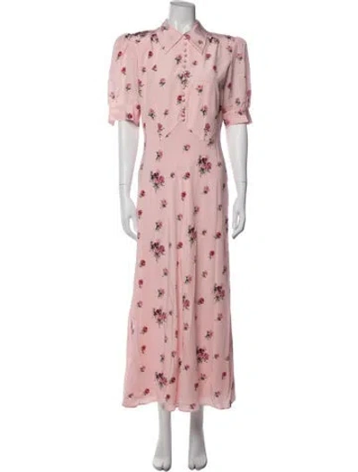 Pre-owned Alessandra Rich Silk Long Dress W/ Tags In Pink