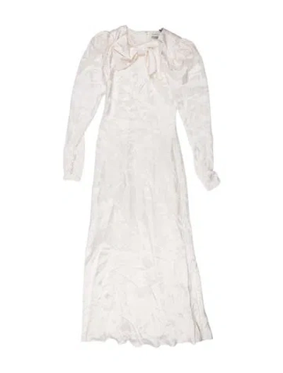 Pre-owned Alessandra Rich Silk Long Dress In White