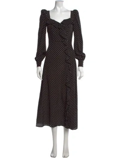 Pre-owned Alessandra Rich Silk Midi Length Dress In Black