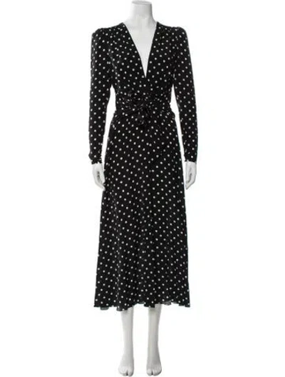 Pre-owned Alessandra Rich Silk Midi Length Dress In Black