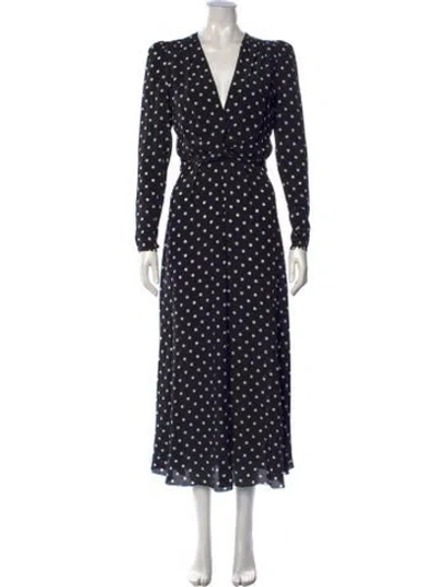 Pre-owned Alessandra Rich Silk Midi Length Dress In Black