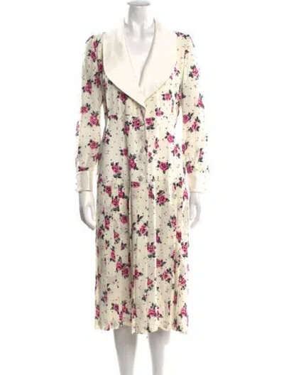 Pre-owned Alessandra Rich Silk Midi Length Dress In Neutral