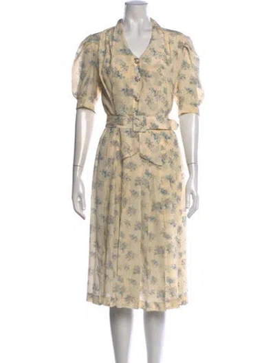 Pre-owned Alessandra Rich Silk Midi Length Dress In Neutrals