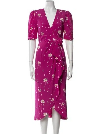 Pre-owned Alessandra Rich Silk Midi Length Dress In Pink