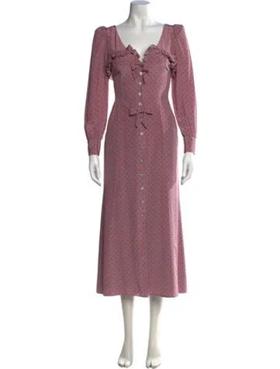Pre-owned Alessandra Rich Silk Midi Length Dress In Pink