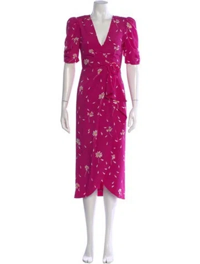 Pre-owned Alessandra Rich Silk Midi Length Dress In Purple