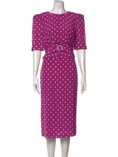 Pre-owned Alessandra Rich Silk Midi Length Dress W/ Tags In Purple