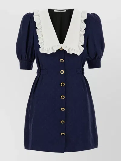 Alessandra Rich Silk Mini Dress In Blue