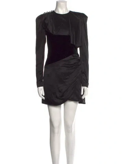 Pre-owned Alessandra Rich Silk Mini Dress In Black