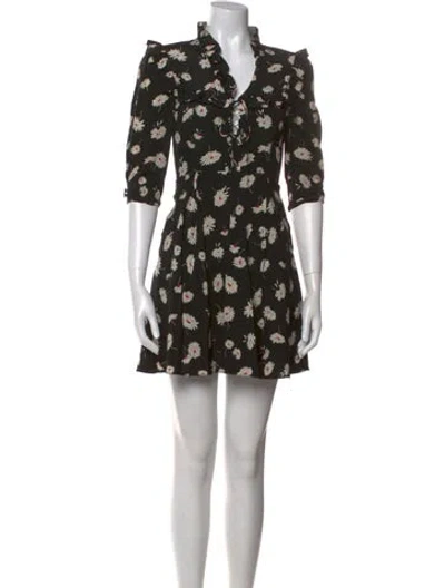 Pre-owned Alessandra Rich Silk Mini Dress In Black
