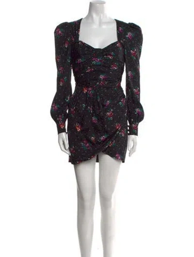 Pre-owned Alessandra Rich Silk Mini Dress In Black