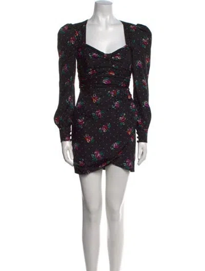Pre-owned Alessandra Rich Silk Mini Dress In Black