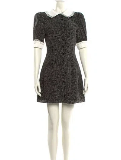 Pre-owned Alessandra Rich Silk Mini Dress In Black