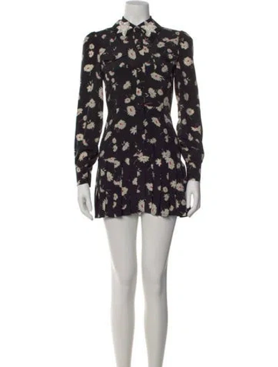 Pre-owned Alessandra Rich Silk Mini Dress In Black