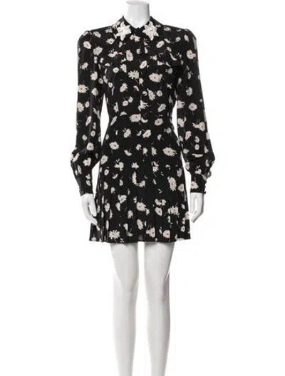 Pre-owned Alessandra Rich Silk Mini Dress In Black