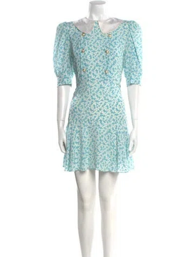 Pre-owned Alessandra Rich Silk Mini Dress In Blue