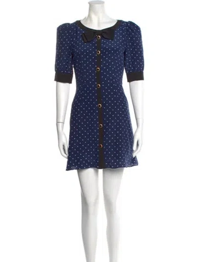 Pre-owned Alessandra Rich Silk Mini Dress In Blue
