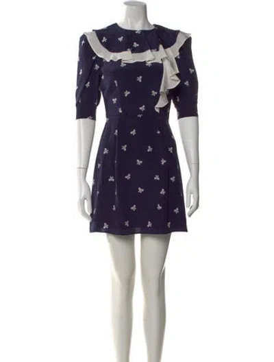 Pre-owned Alessandra Rich Silk Mini Dress In Blue