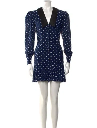 Pre-owned Alessandra Rich Silk Mini Dress In Blue