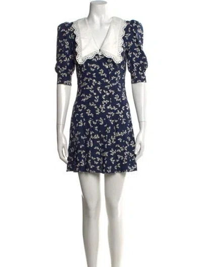Pre-owned Alessandra Rich Silk Mini Dress In Blue