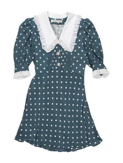 Pre-owned Alessandra Rich Silk Mini Dress In Blue