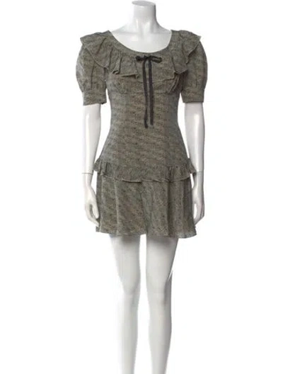 Pre-owned Alessandra Rich Silk Mini Dress In Green