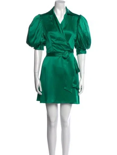 Pre-owned Alessandra Rich Silk Mini Dress In Green
