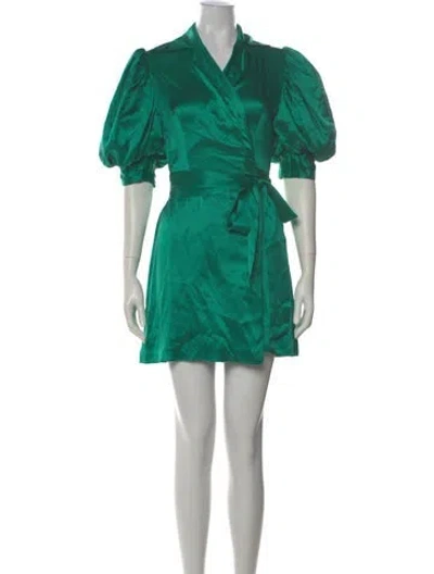 Pre-owned Alessandra Rich Silk Mini Dress In Green
