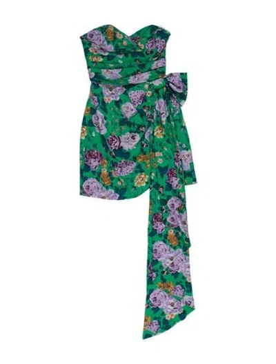 Pre-owned Alessandra Rich Silk Mini Dress In Green