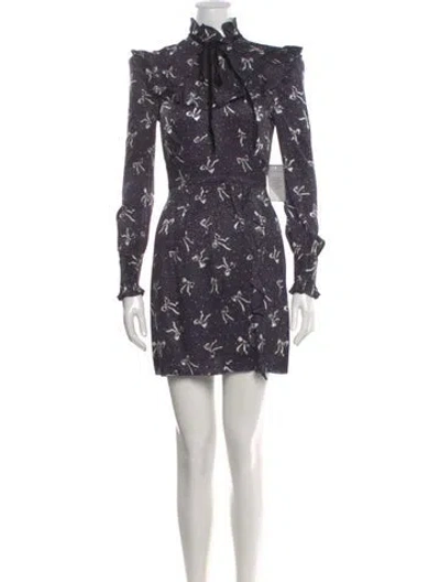 Pre-owned Alessandra Rich Silk Mini Dress In Multi