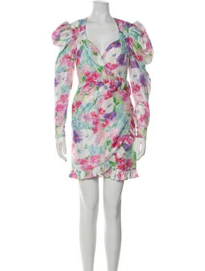 Pre-owned Alessandra Rich Silk Mini Dress In Multi