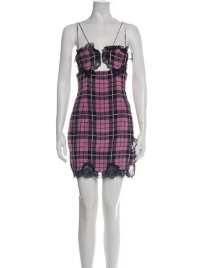 Pre-owned Alessandra Rich Silk Mini Dress In Multicolor