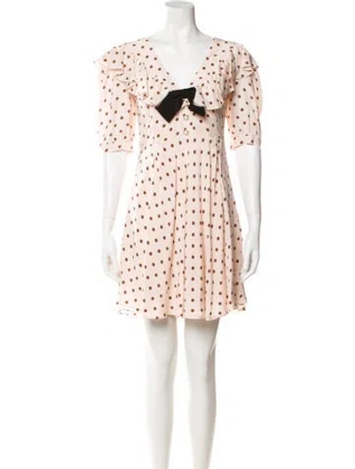 Pre-owned Alessandra Rich Silk Mini Dress In Neutral