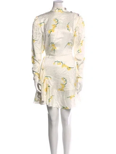 Pre-owned Alessandra Rich Silk Mini Dress In Neutral