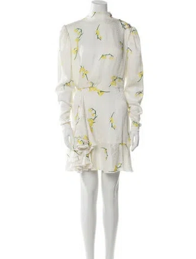 Pre-owned Alessandra Rich Silk Mini Dress In Neutral