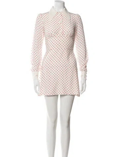 Pre-owned Alessandra Rich Silk Mini Dress In Neutral