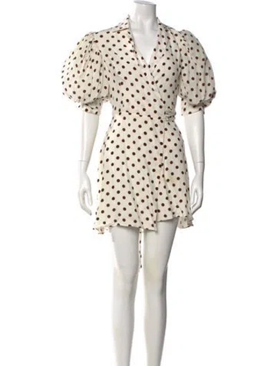 Pre-owned Alessandra Rich Silk Mini Dress In Neutral