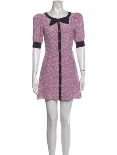 Pre-owned Alessandra Rich Silk Mini Dress In Purple