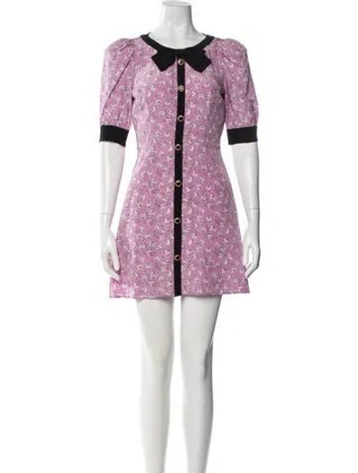 Pre-owned Alessandra Rich Silk Mini Dress In Purple