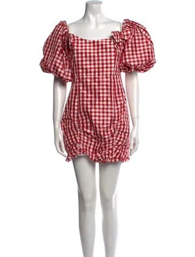 Pre-owned Alessandra Rich Silk Mini Dress In Red