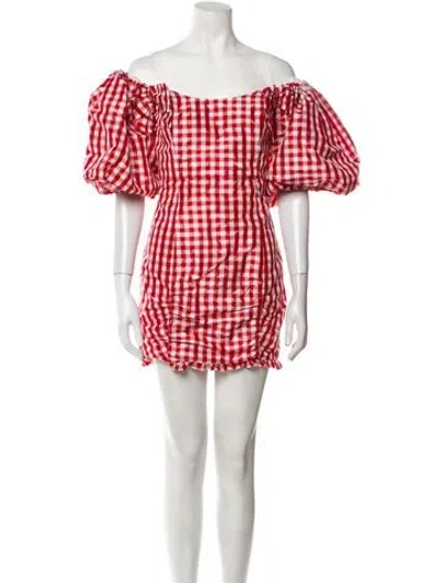 Pre-owned Alessandra Rich Silk Mini Dress In Red