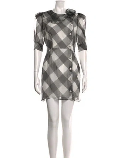 Pre-owned Alessandra Rich Silk Mini Dress W/ Tags In Gray