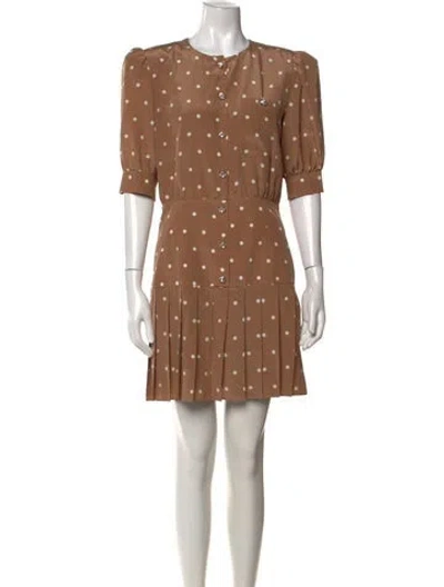 Pre-owned Alessandra Rich Silk Mini Dress W/ Tags In Neutrals